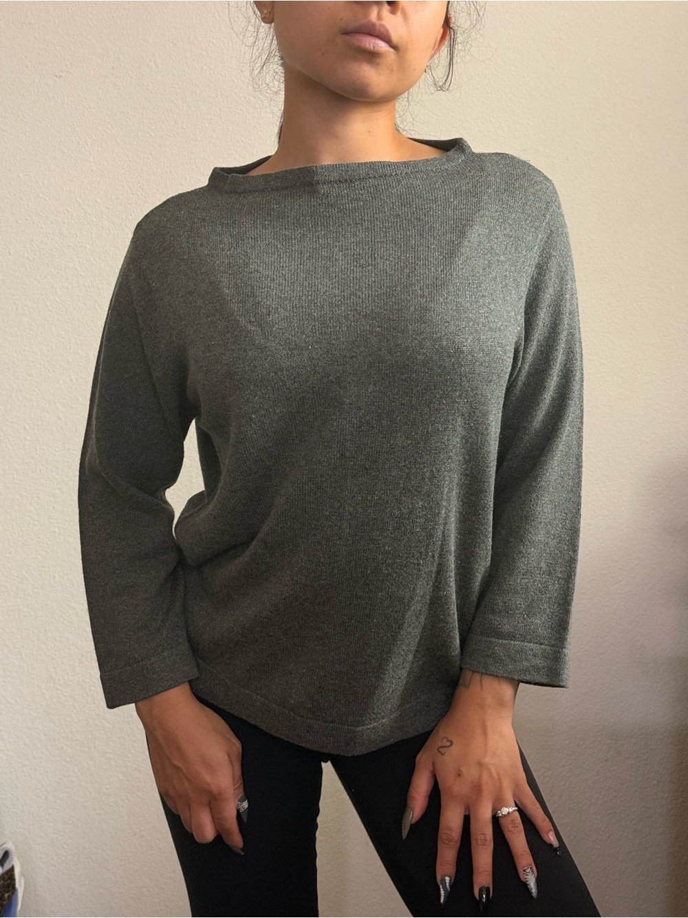 august silk Heather Gray Knit Top